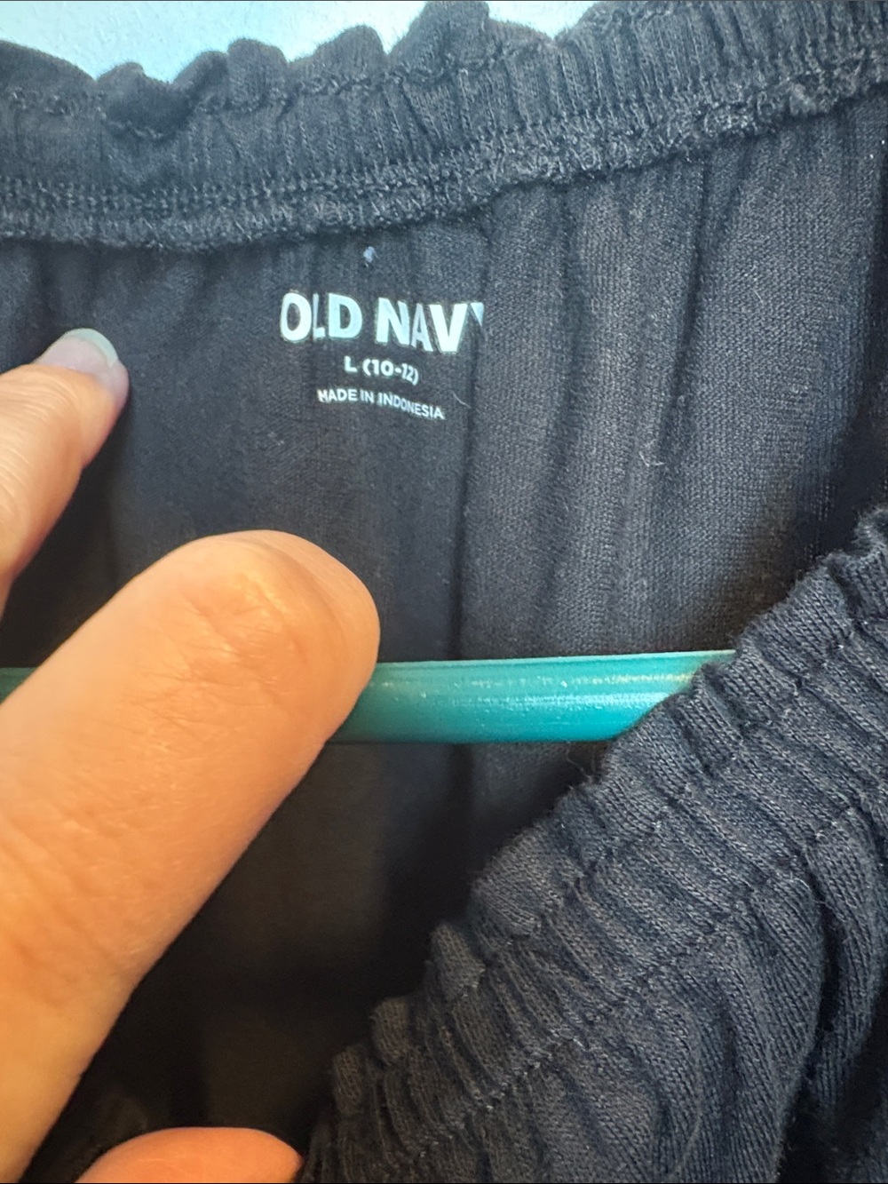 Old Navy Black Elastic-Neck Smocked Top - Picture 2 of 3